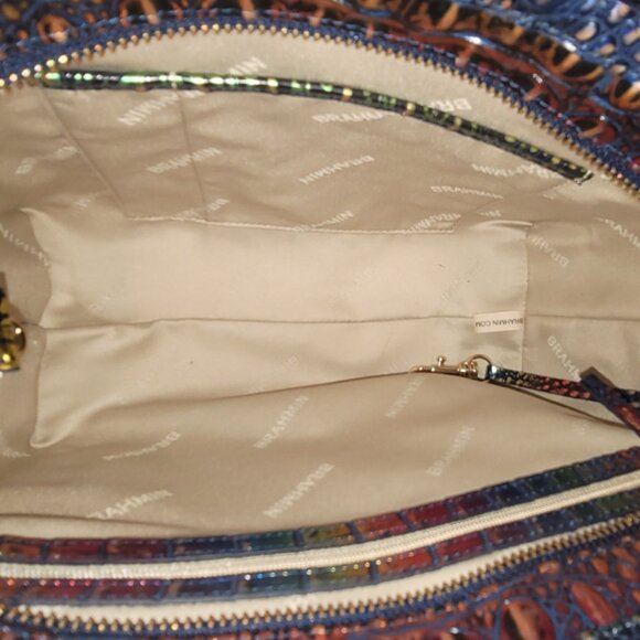 NWT BRAHMIN SMALL ASHLEE TECHNICOLOR SHOULDER BAG-RAINBOW PRIDE METALLIC PURSE - Picture 9 of 10